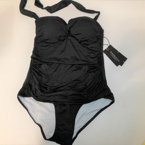 ***NWT Rain Tropical Black One Piece Swim Suit XL